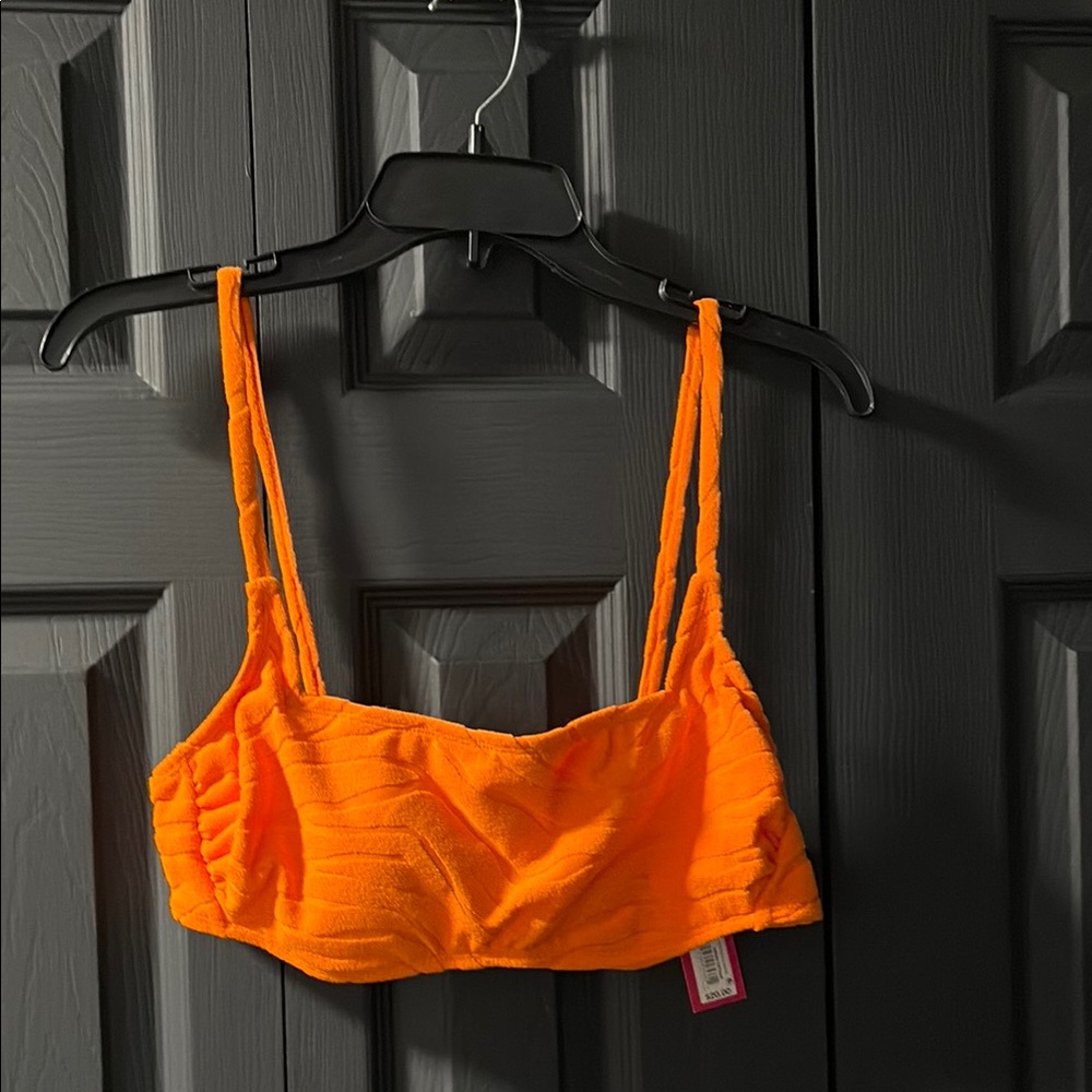 Xhilaration Orange Bikini Top with Structured Cups and Thin Straps